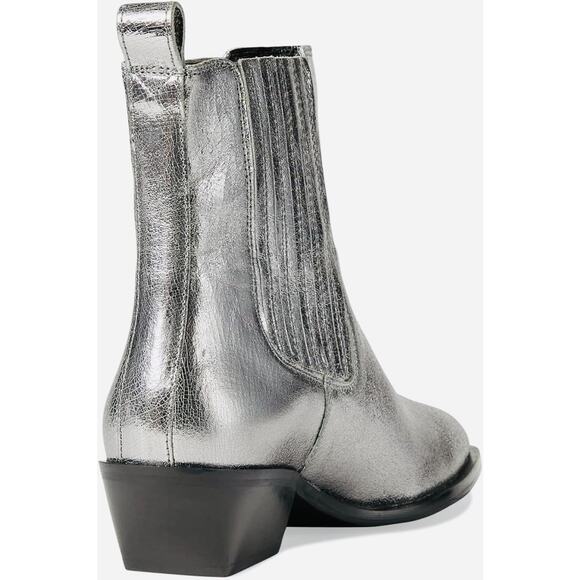 SEYCHELLES Hold Me Down Metallic Silver Leather Boot Women's Size 10 - Picture 6 of 8
